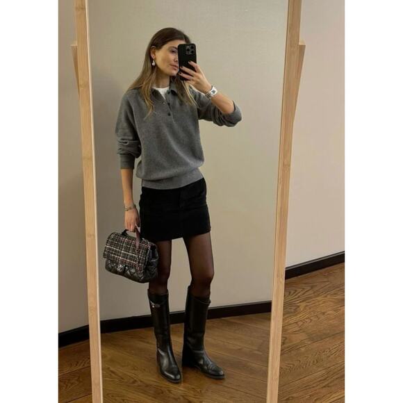 Cole Haan Grand.OS Black Textured Leather Tall Riding Boots | Classic Equestrian - Picture 8 of 16